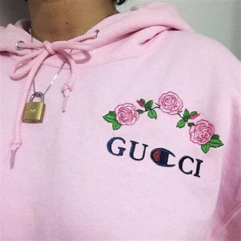 gucci flower champion hoodie|gucci hoodie cost.